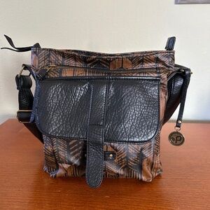 Pistil Gotta Run‎ Crossbody Purse Woven Jute Brown and Black